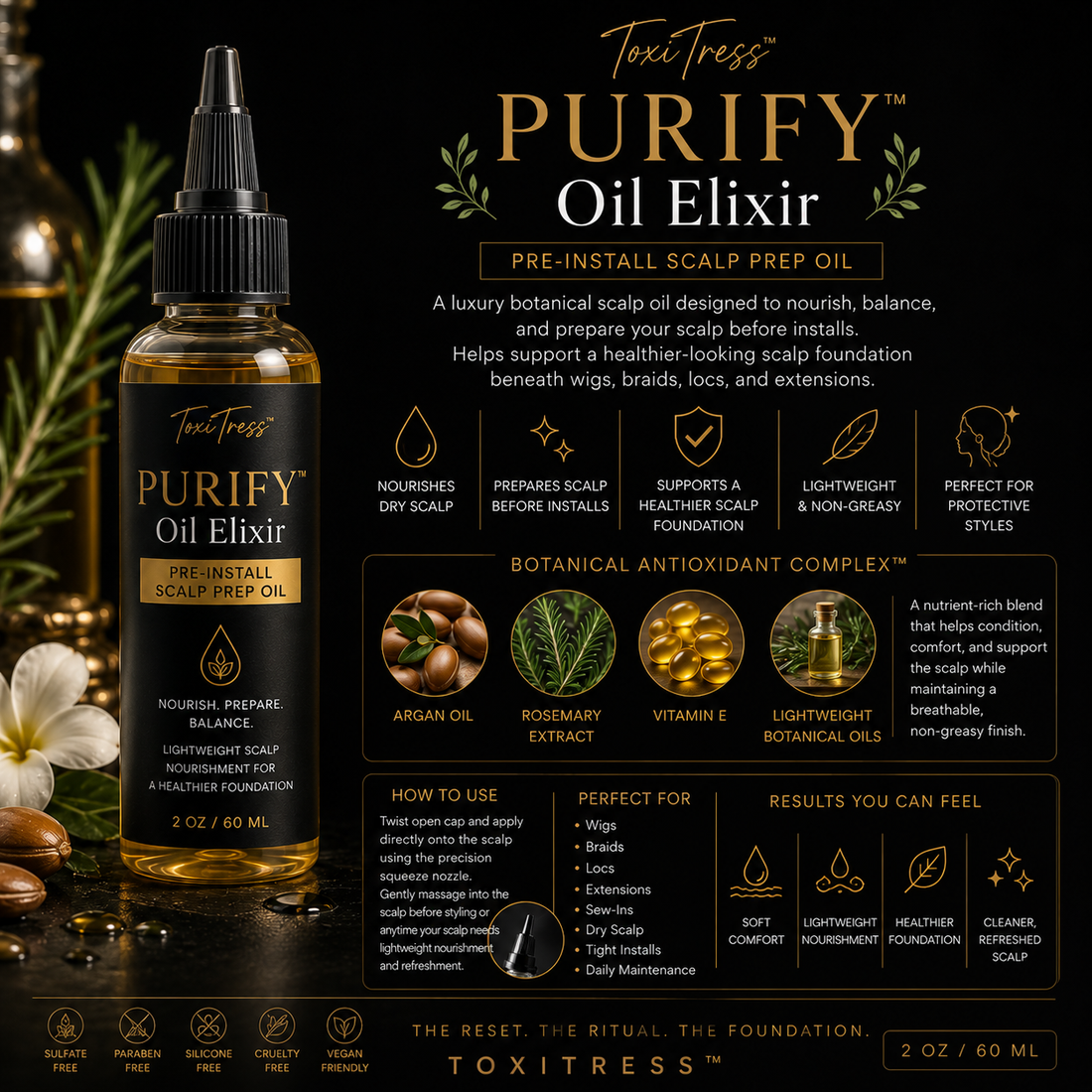 Pre-Install Scalp Prep Oil | PURIFY™ Oil Elixir