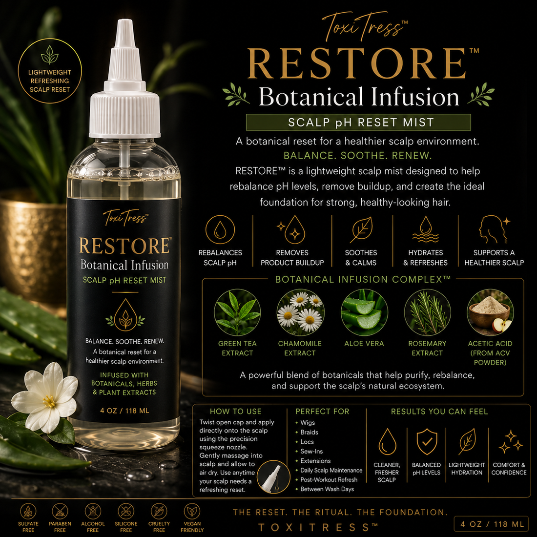 ToxiTress Scalp pH Reset Mist spray bottle