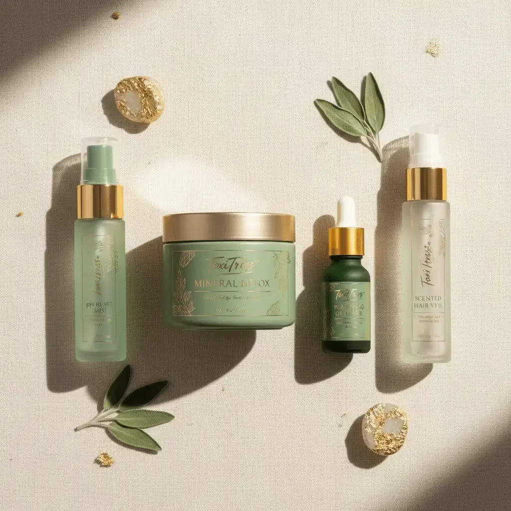 ToxiTress™ Deluxe Ritual System full 4-layer scalp reset kit with scalp care products and tools for complete scalp treatment.