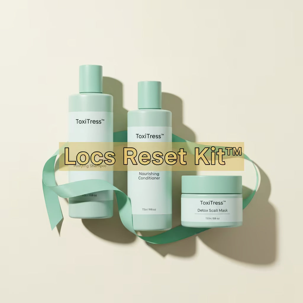 ToxiTress™ Locs Reset Kit bundle with hydration and cleansing products for maintaining and refreshing locs.