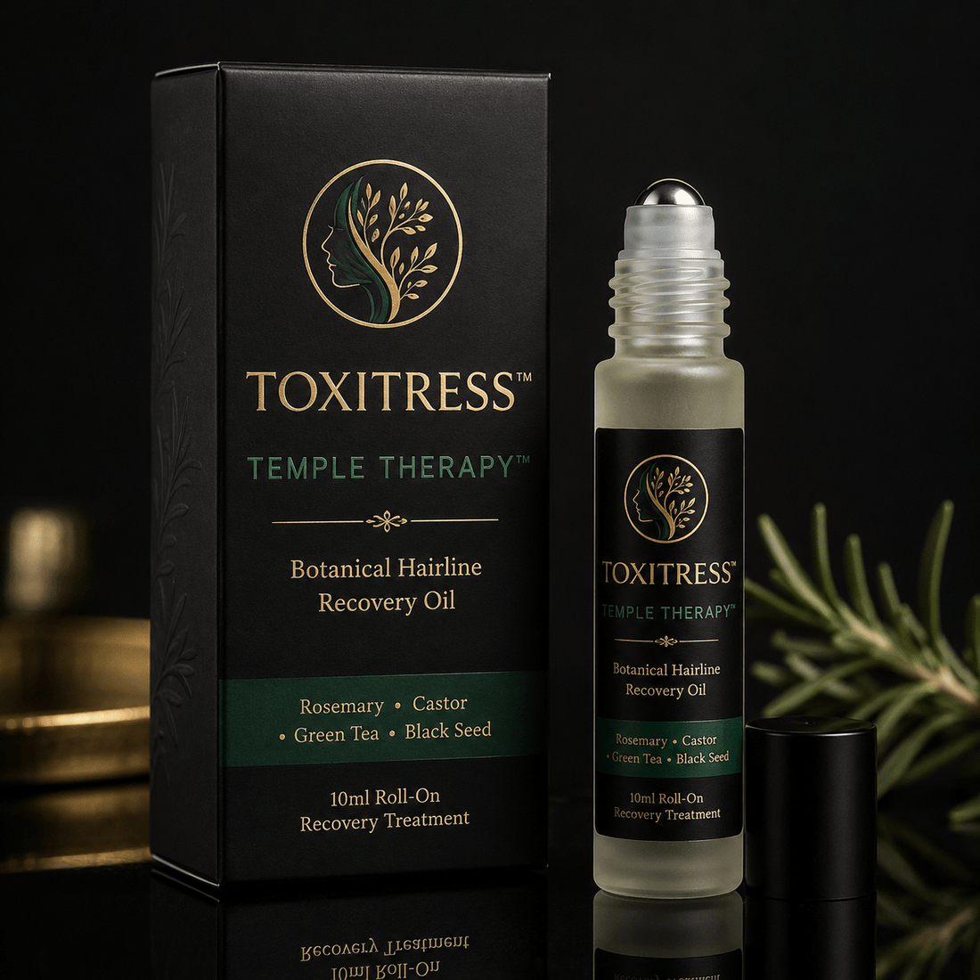 TEMPLE THERAPY™ Roll - On — Botanical Hairline Recovery Oil - ToxiTress™