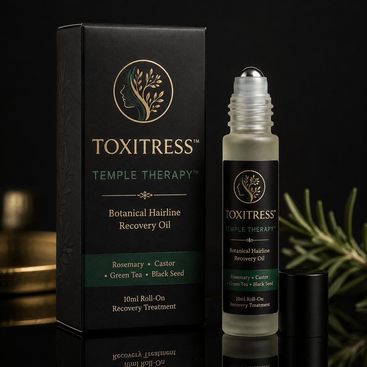 TEMPLE THERAPY™ Roll - On — Botanical Hairline Recovery Oil - ToxiTress™
